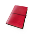 Passionate crimson red A5 customizable notebook with refillable inserts for goal-setting, note-taking, and personal organization.